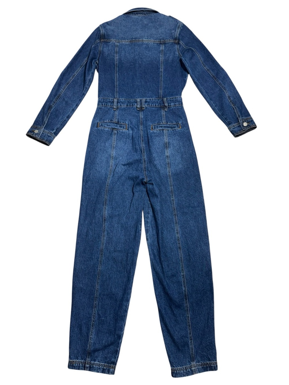 NWT Karen Millen Denim Boiler Jumpsuit Size 6 Straight Tapered Leg Med Blue - Picture 9 of 12